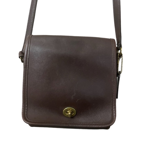 Vintage Coach #9076 Brown Leather Messenger Bag with Adjustable Strap - Picture 2 of 12